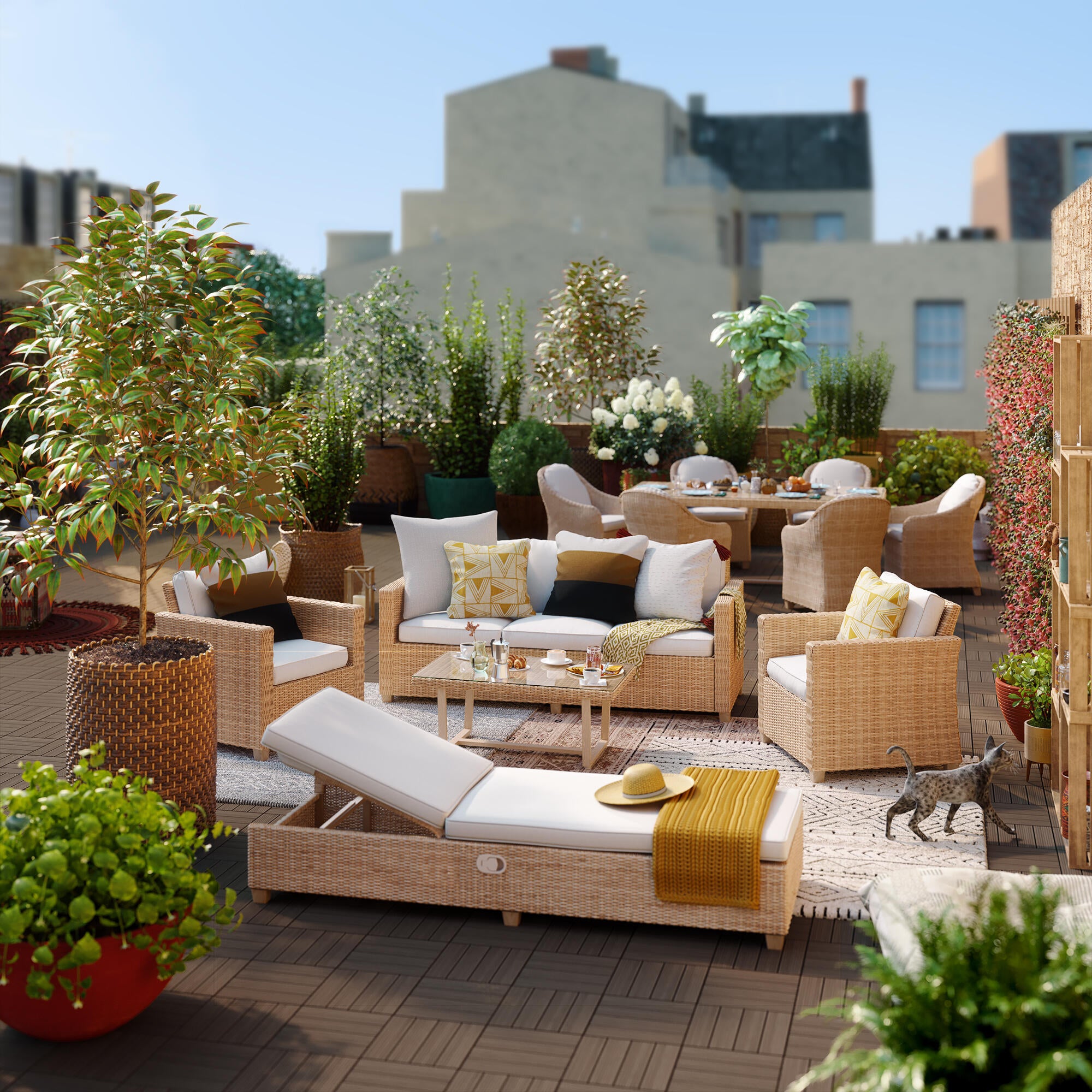 Leżak ogrodowy Medena aluminiowy beżowy Naterial - 2