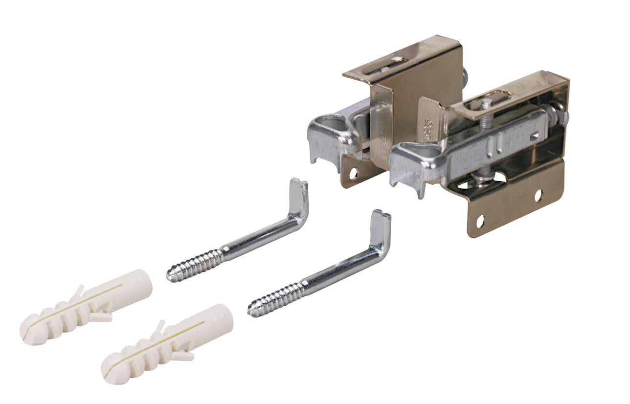 Lot de 2 Suspensions pour meuble haut acier nickelé HETTICH, l.54 mm - 4