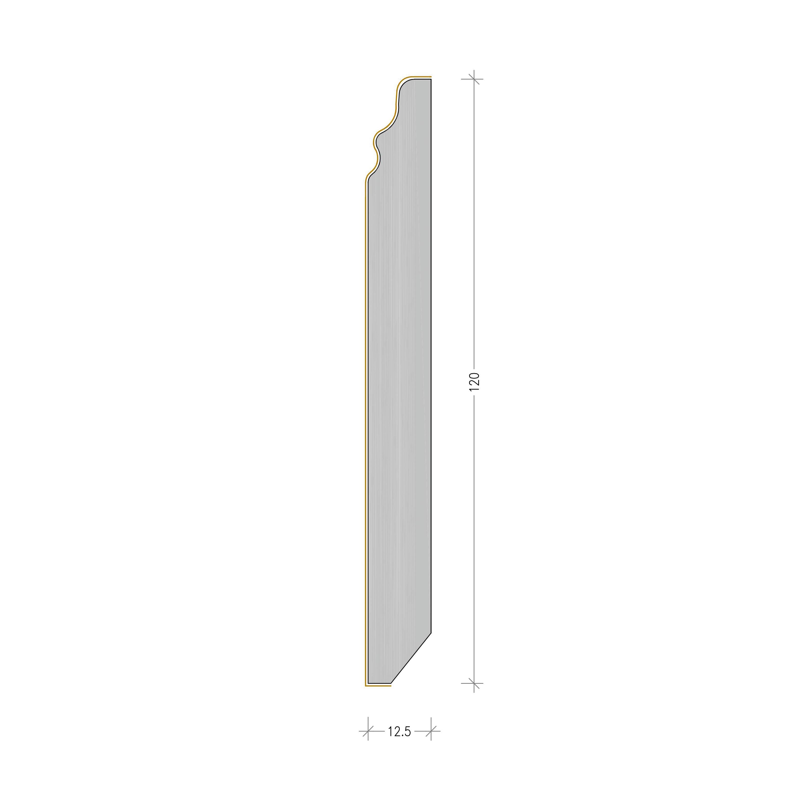 Battiscopa Eco Ducale in mdf bianco Sp 13 mm x H 12 x L 225 cm, 5 pezzi / 11.25 m - 6