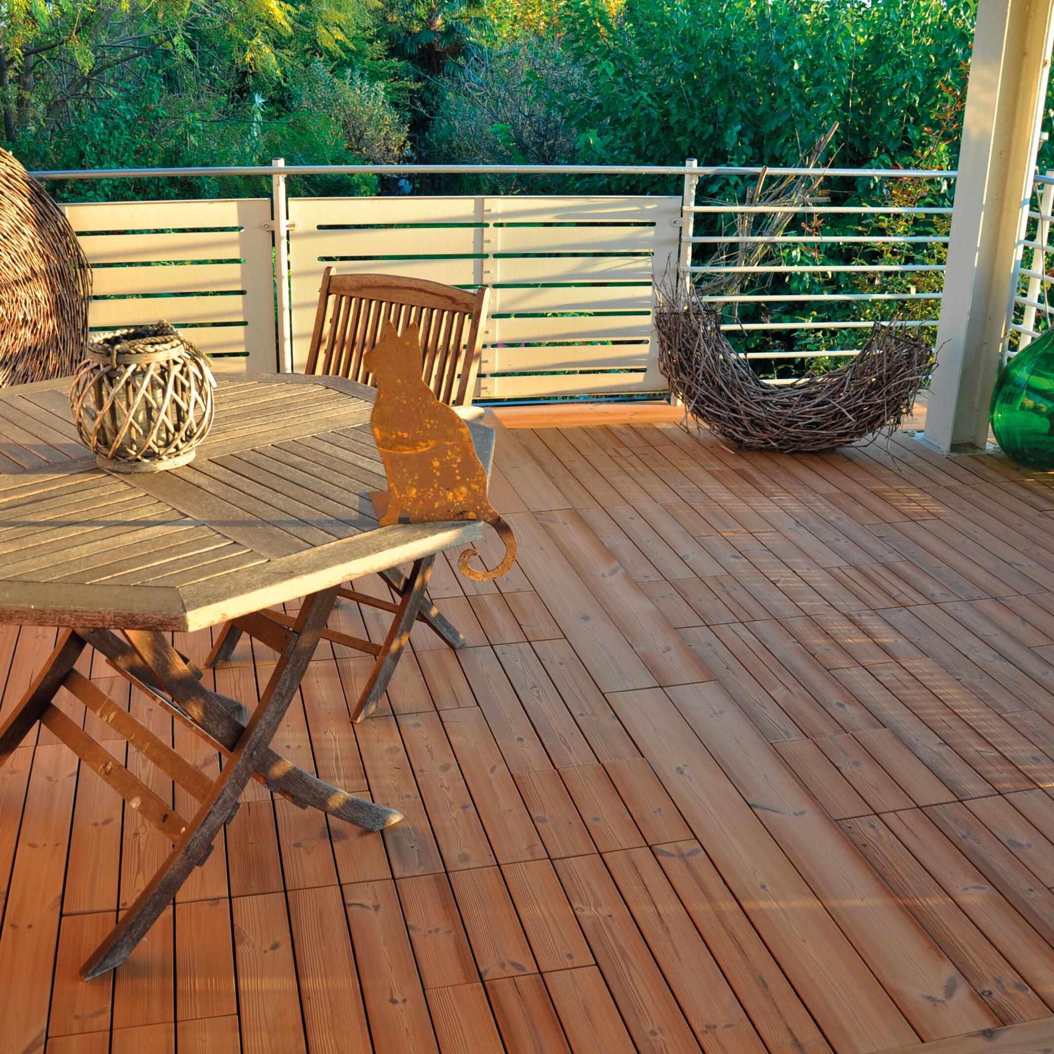 Listone a incastro da esterno in legno di pino L 120 x L 15 cm x Sp. 25 mm Thermowood - 12