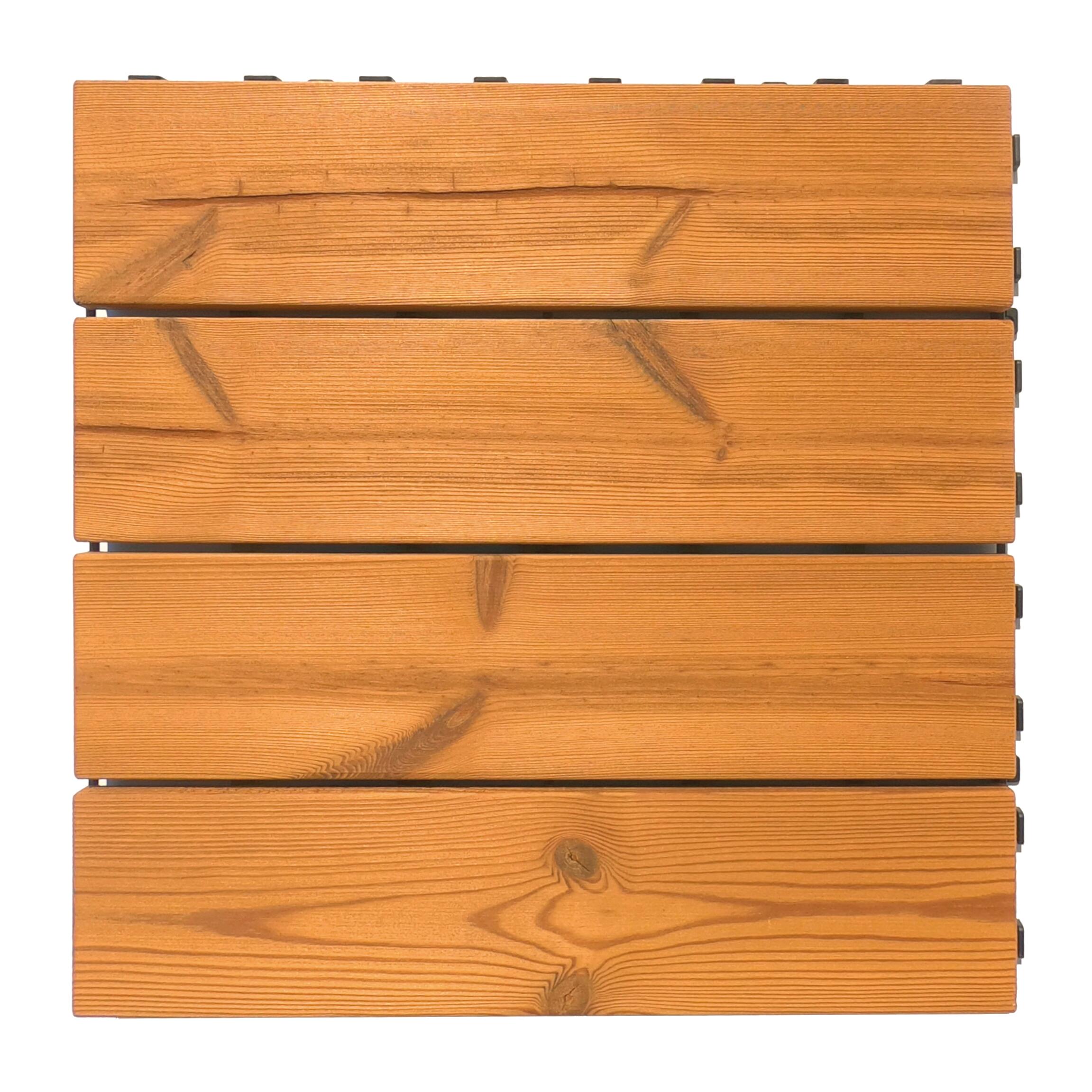 Piastrella a incastro da esterno in legno di pino marrone chiaro L 40 x L 40 cm x Sp. 25 mm Thermowood - 12
