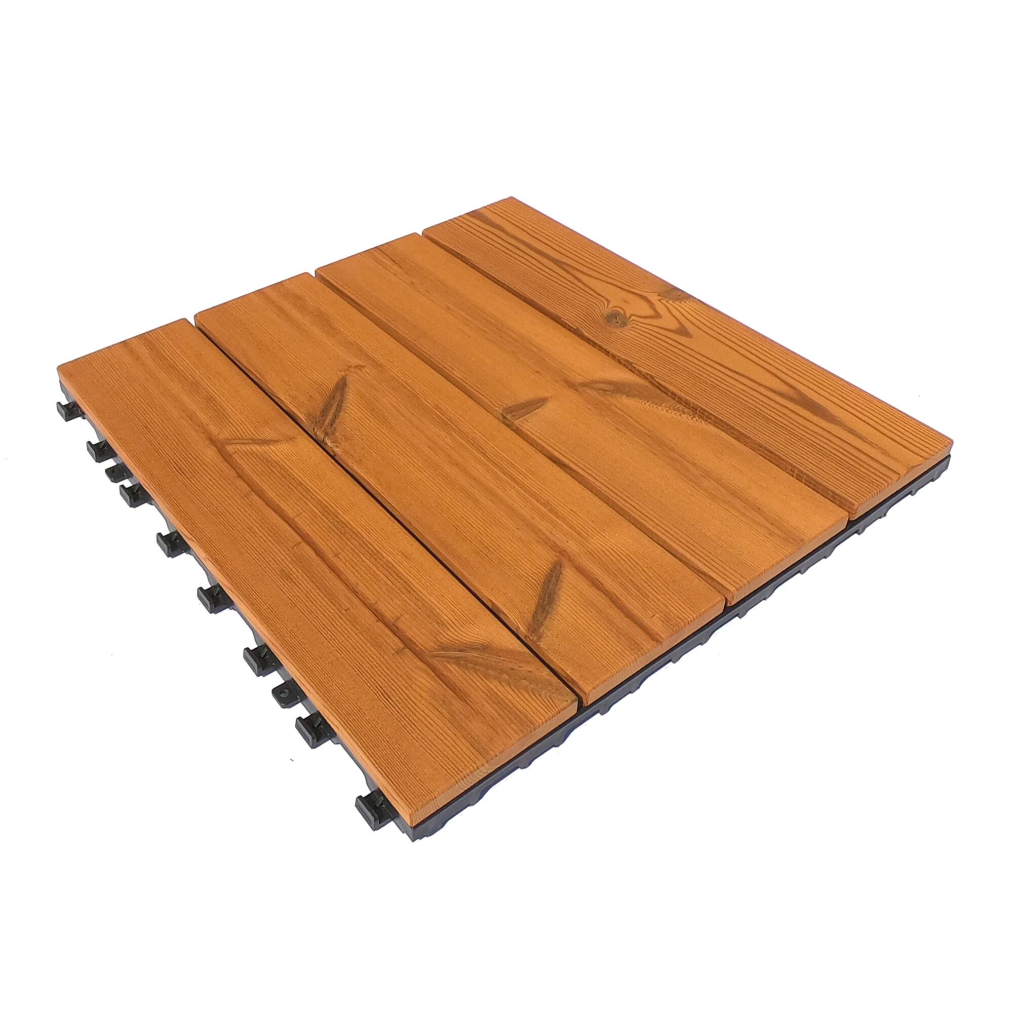 Piastrella a incastro da esterno in legno di pino marrone chiaro L 40 x L 40 cm x Sp. 25 mm Thermowood - 13
