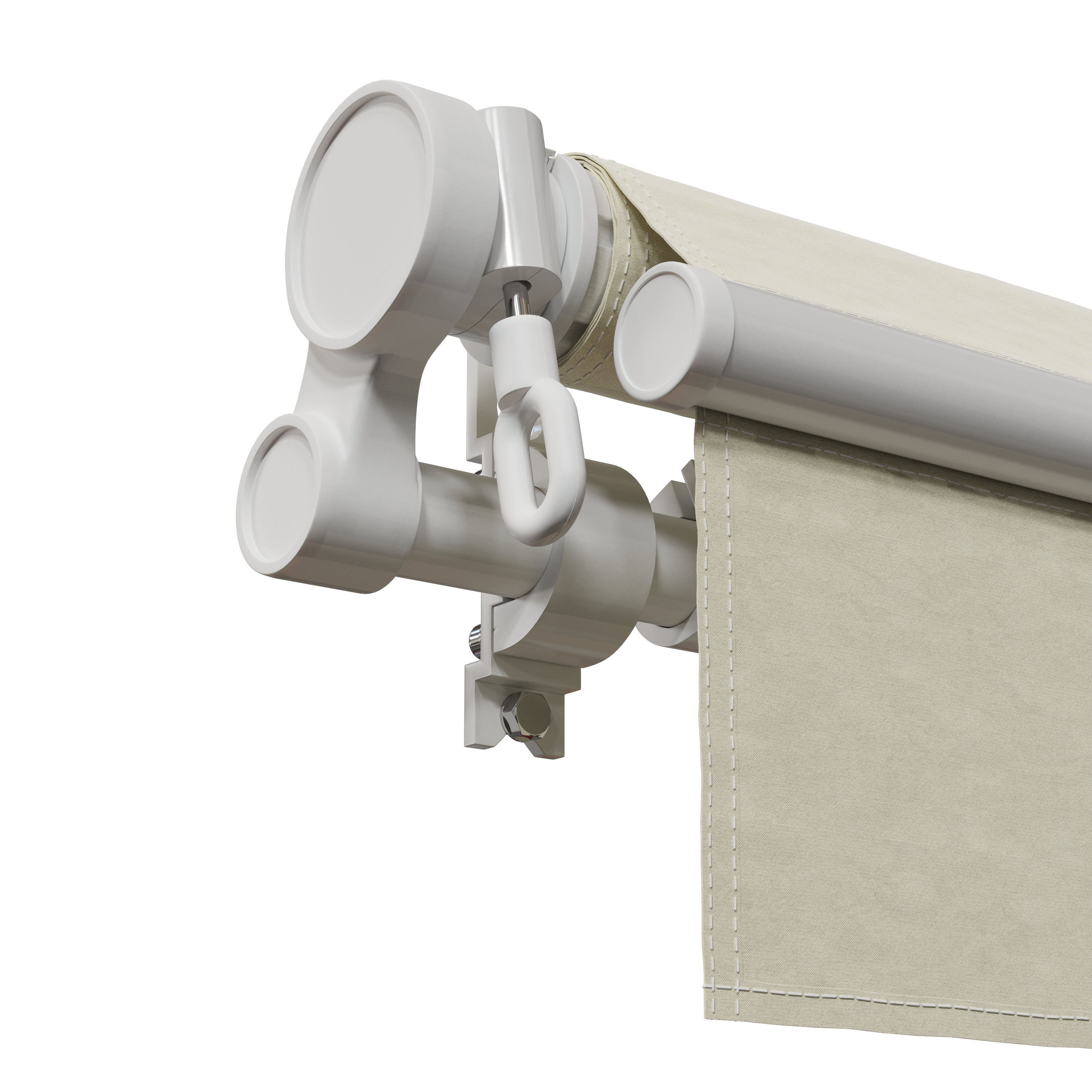 Toldo brazo extensible terraza Calima manual blanco con tela beige 3.95x3 m - 5