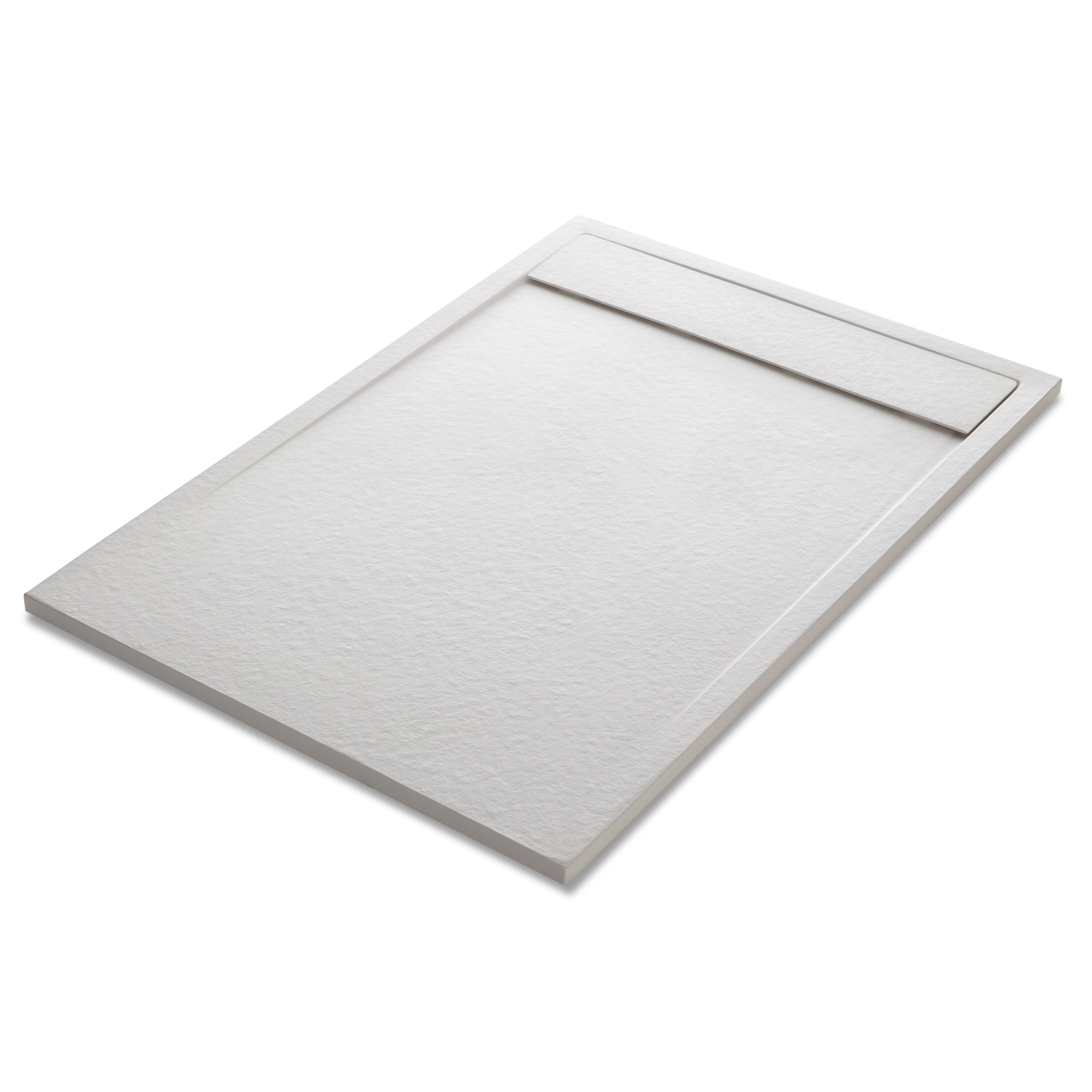 Piatto doccia SENSEA in resina Neo bianco L 80 x L 120 x H 3 cm opaco effetto pietra - 11