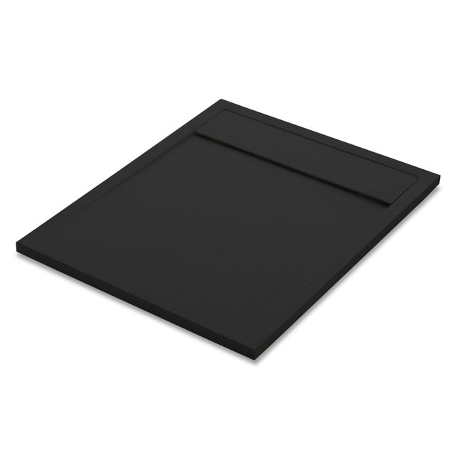 Piatto doccia SENSEA in resina Neo nero L 80 x L 100 x H 3 cm opaco effetto pietra