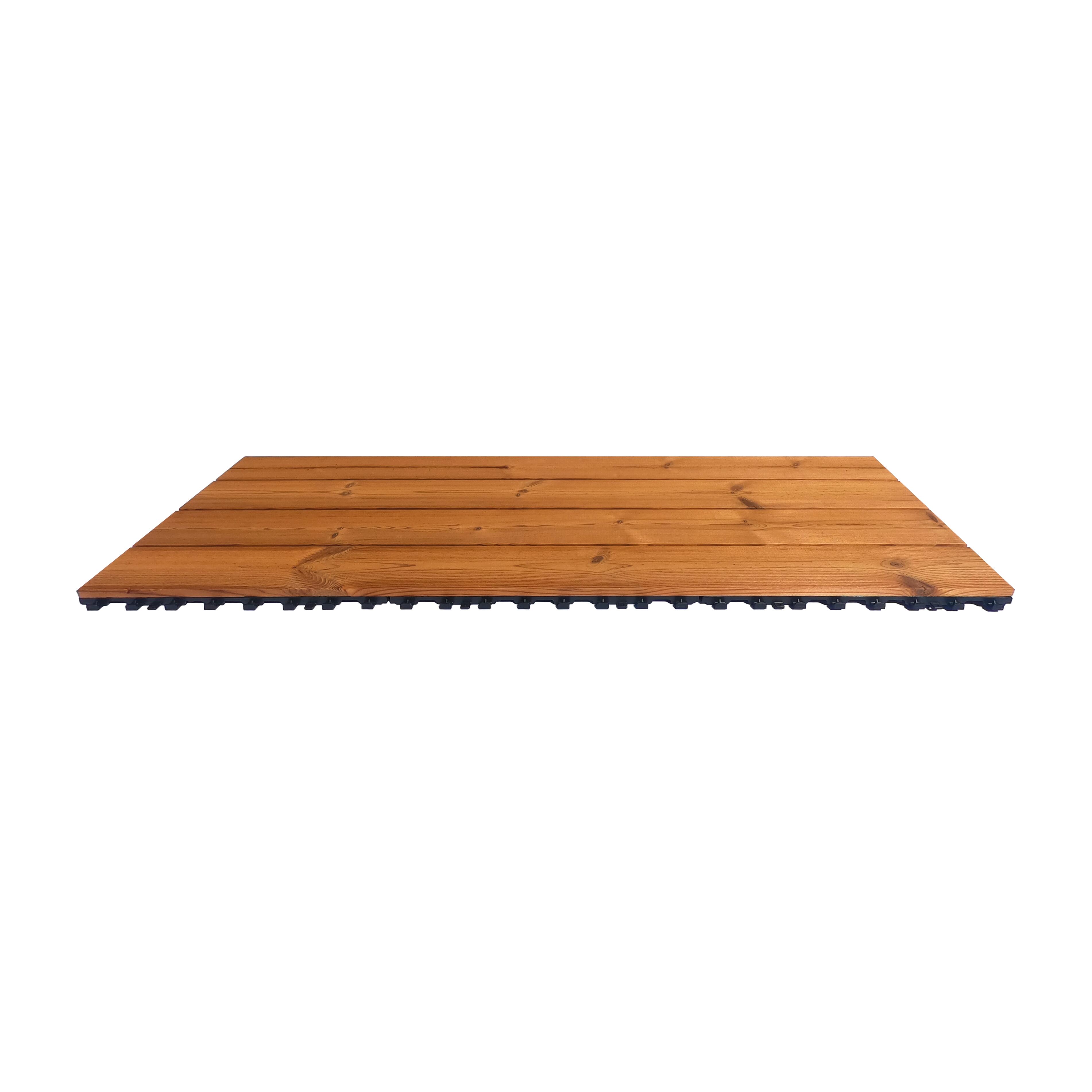 Piastrella a incastro da esterno in legno di pino marrone chiaro L 40 x L 40 cm x Sp. 25 mm Thermowood - 8