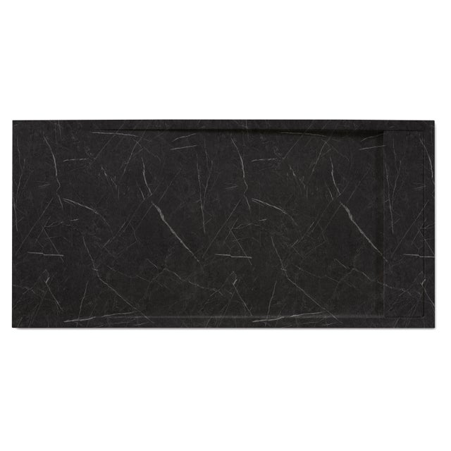Piatto doccia SENSEA in resina Neo nero L 80 x L 160 x H 3 cm opaco effetto marmo