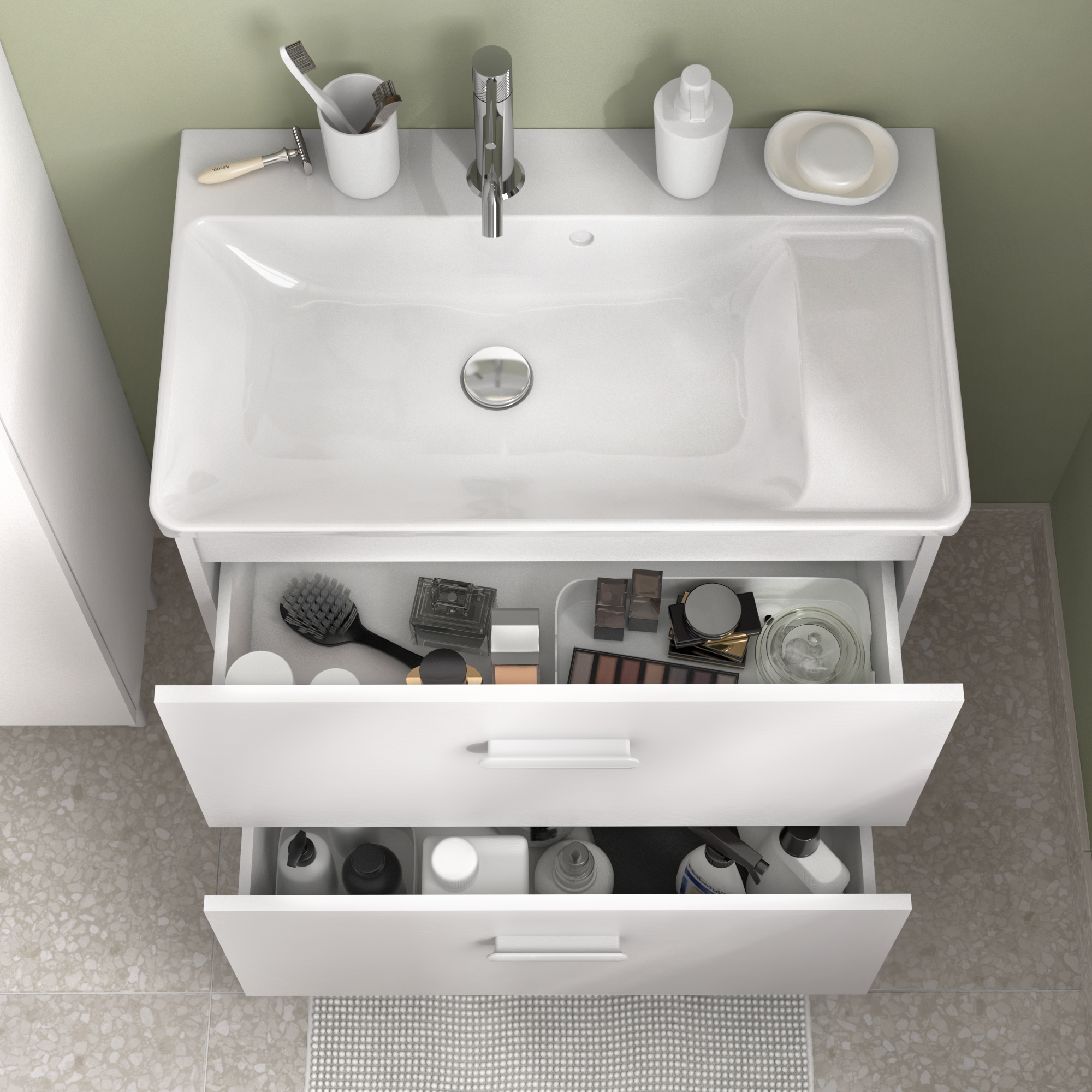 Móvel de casa de banho 70x40x70 cm branco mate Sensea Easy - 7