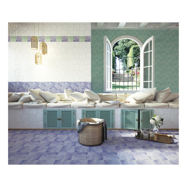 Listello in gres naturale Patine L 2 x L 15 cm, sp. 14 mm, turchese lucido
