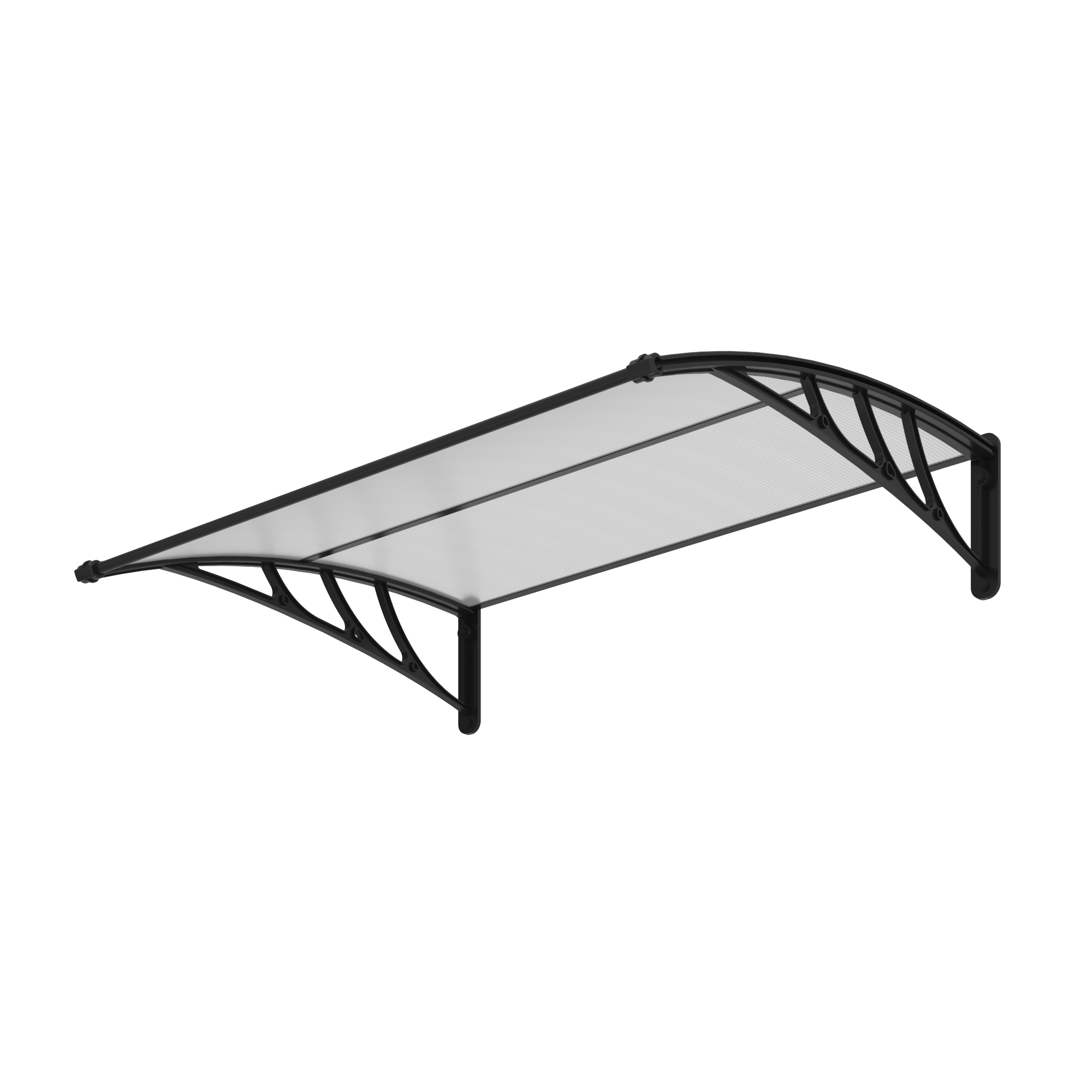 Pensilina in resina trasparente L 120 x P 100 cm struttura nero - 8