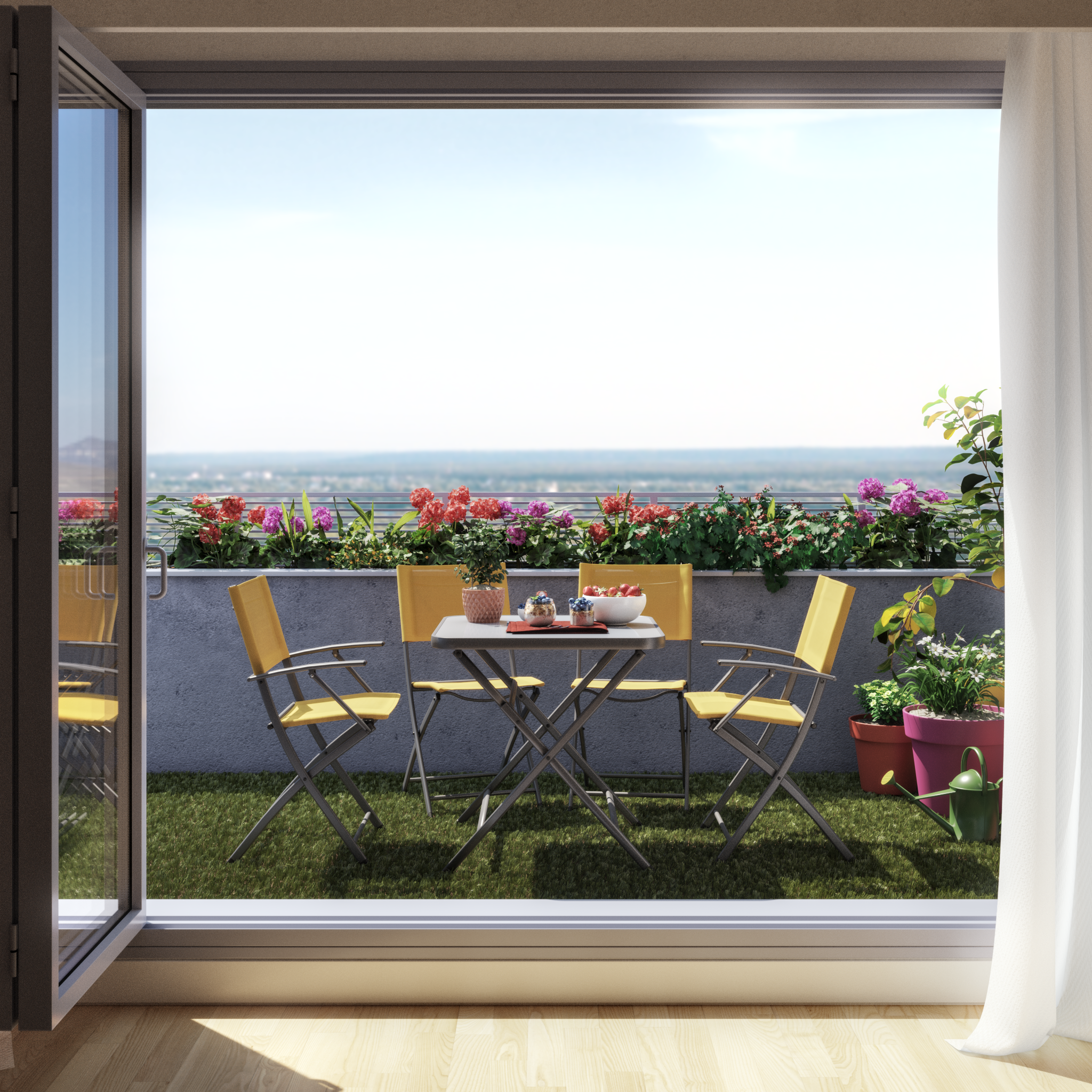 Table de jardin pliante NATERIAL Emys carré gris 2 personnes - 2