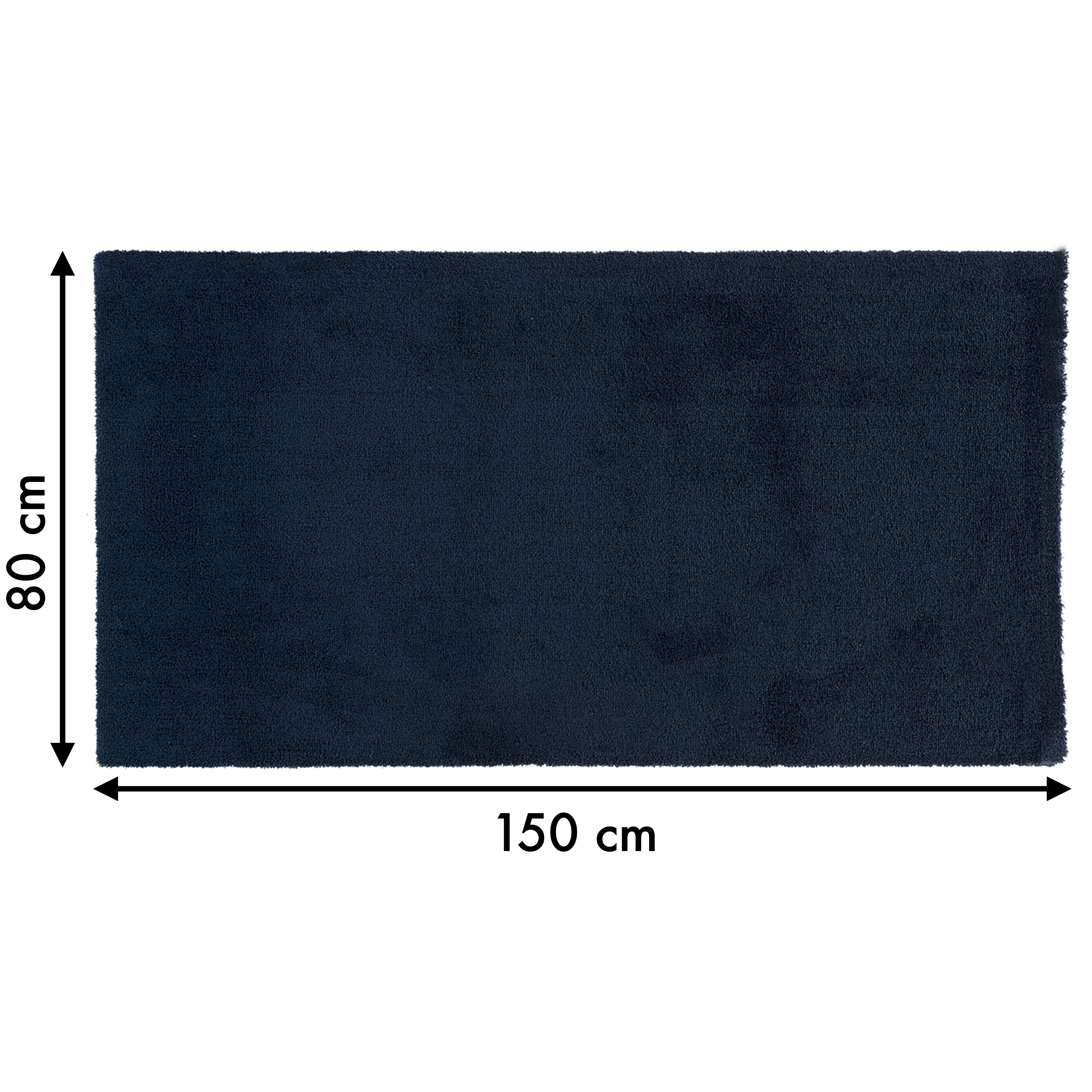 Alfombra  poliéster tejido plano INSPIRE Tony  azul  lavable en lavadora 80x150cm - 3