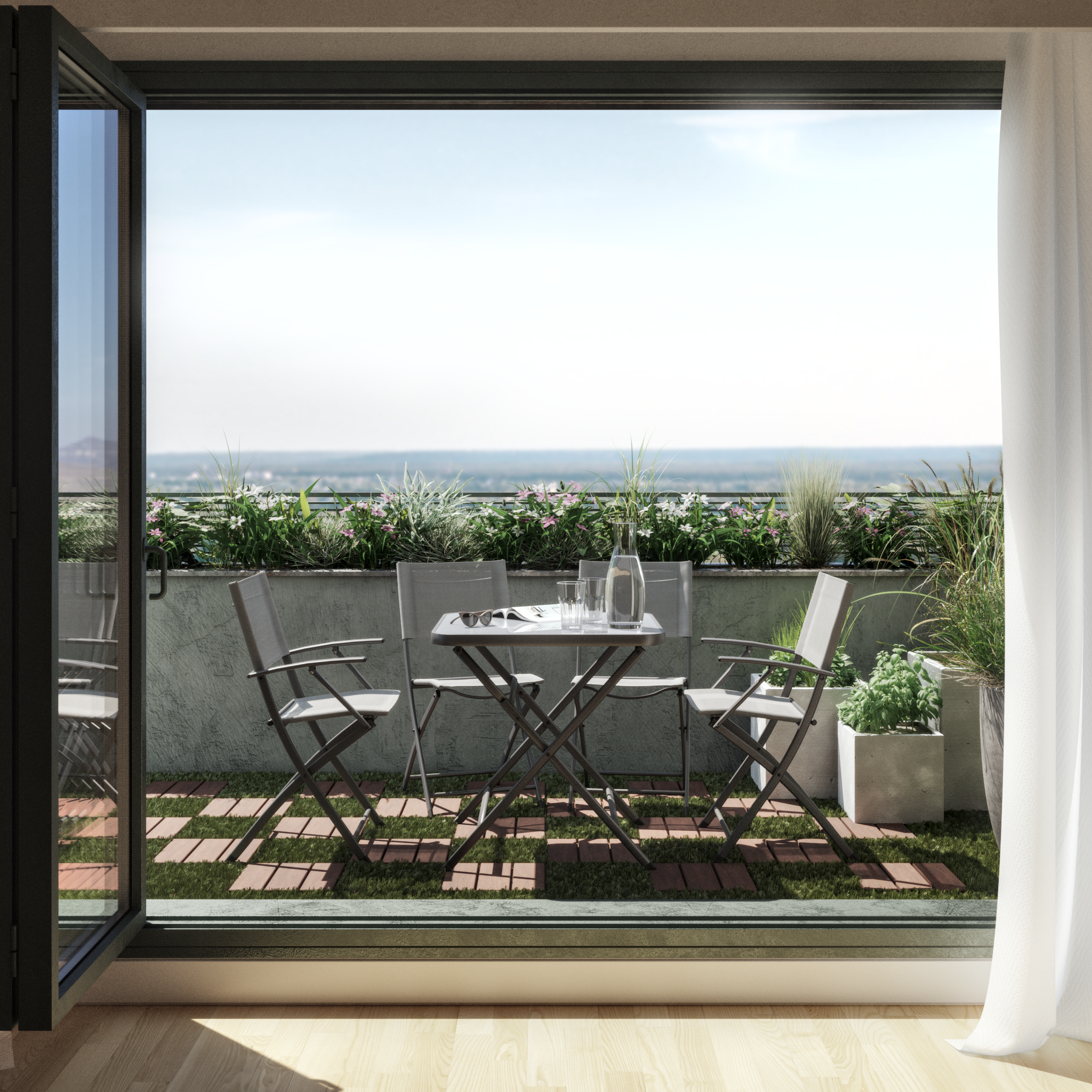 Chaise de jardin NATERIAL Emys en acier taupe - 3