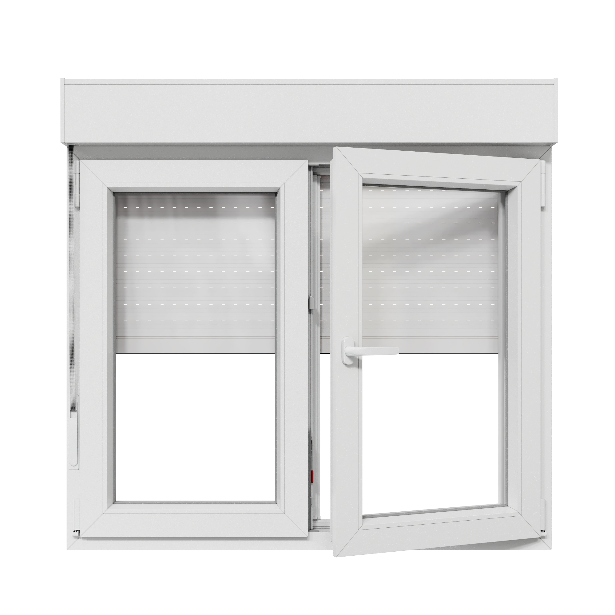 Ventana PVC 120x115cm oscilobatiente blanca doble acristalamiento transparente 4/16/4 bajo emisivo con persiana - 4