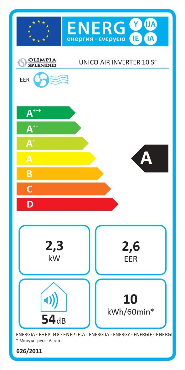Condizionatore monosplit OLIMPIA SPLENDID 9000 BTU inverter A++/A+ serie Aryal - 6