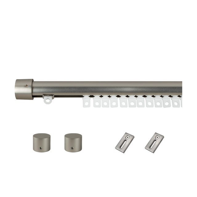Kit per binario tenda  desna dritto nickel in alluminio 200 cm