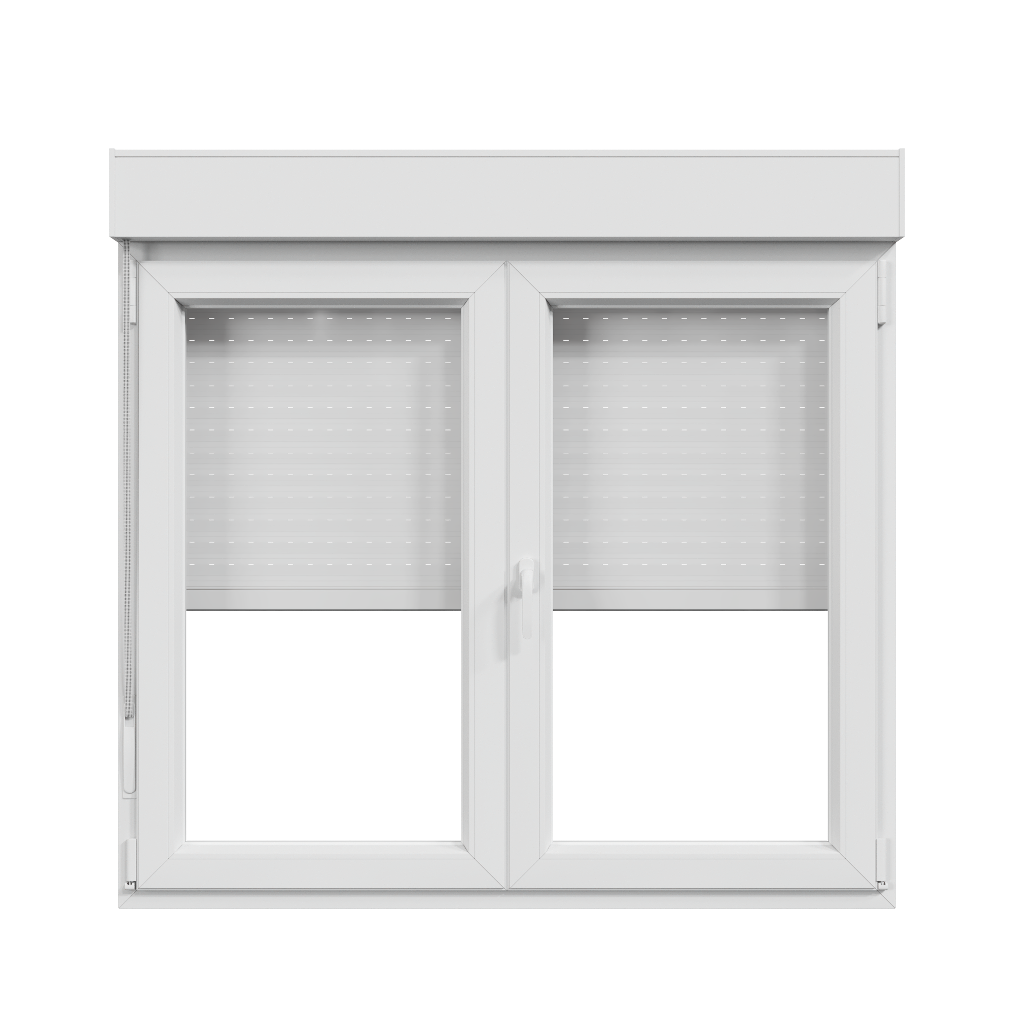 Ventana PVC blanca oscilobatiente con persiana de 140X135 cm - 4