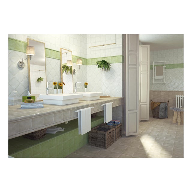 Listello in gres naturale Patine L 4 x L 15 cm, sp. 15 mm, verde lucido