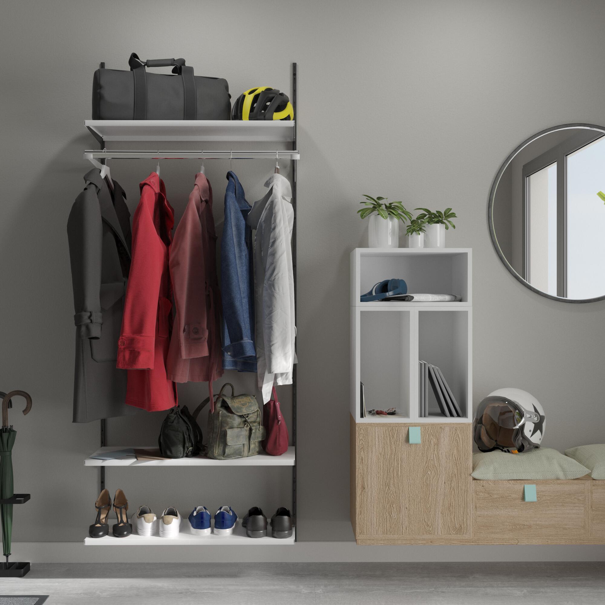 Crémaillère simple acier, H.200 cm entraxe 50 mm - 6