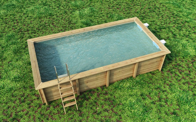 Piscine bois Weva liner bleu BWT MYPOOL, L.6.5 x l.3.5 x H.1,46 m
