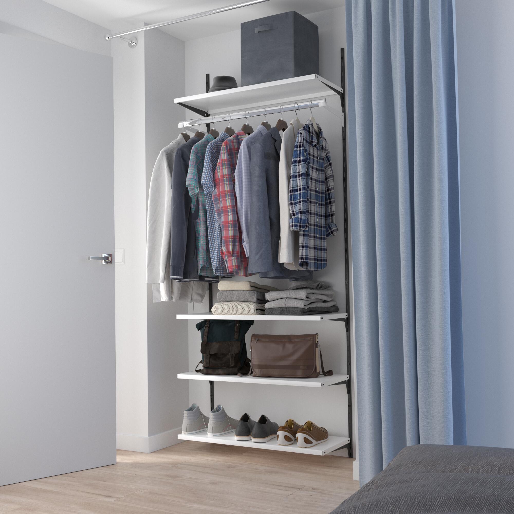 Crémaillère simple acier, H.200 cm entraxe 50 mm - 8