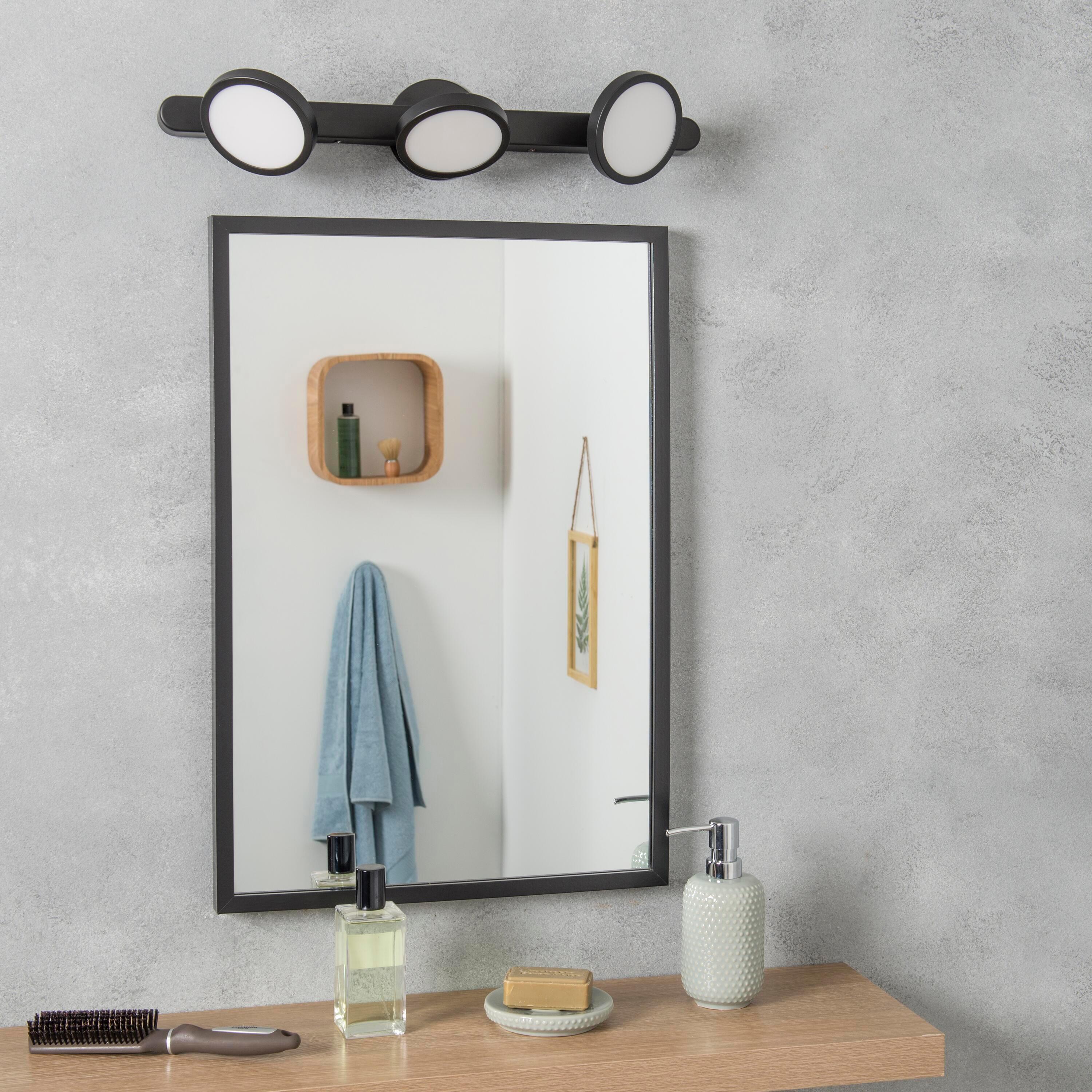 Rampe 3 spots salle de bains LED IP44, design, acier noir, Loya INSPIRE - 2