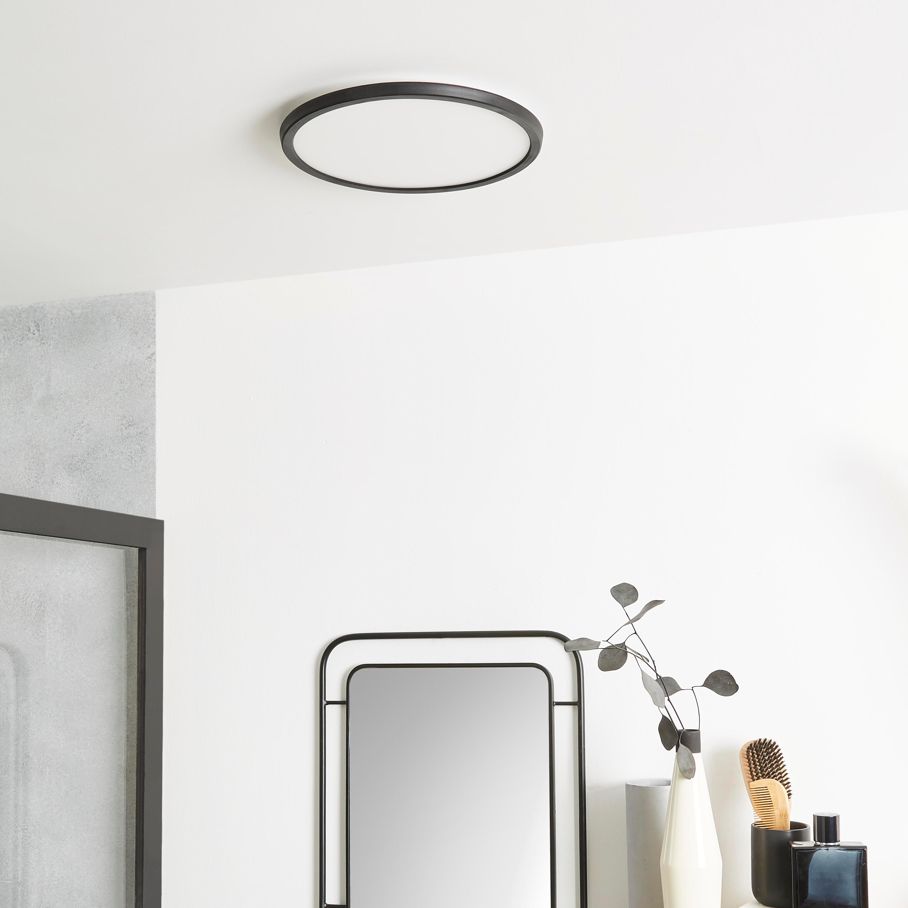 Plafonnier LED salle de bain Lano, D.29.4 cm 1700 lm blanc neutre, noir Inspire - 5