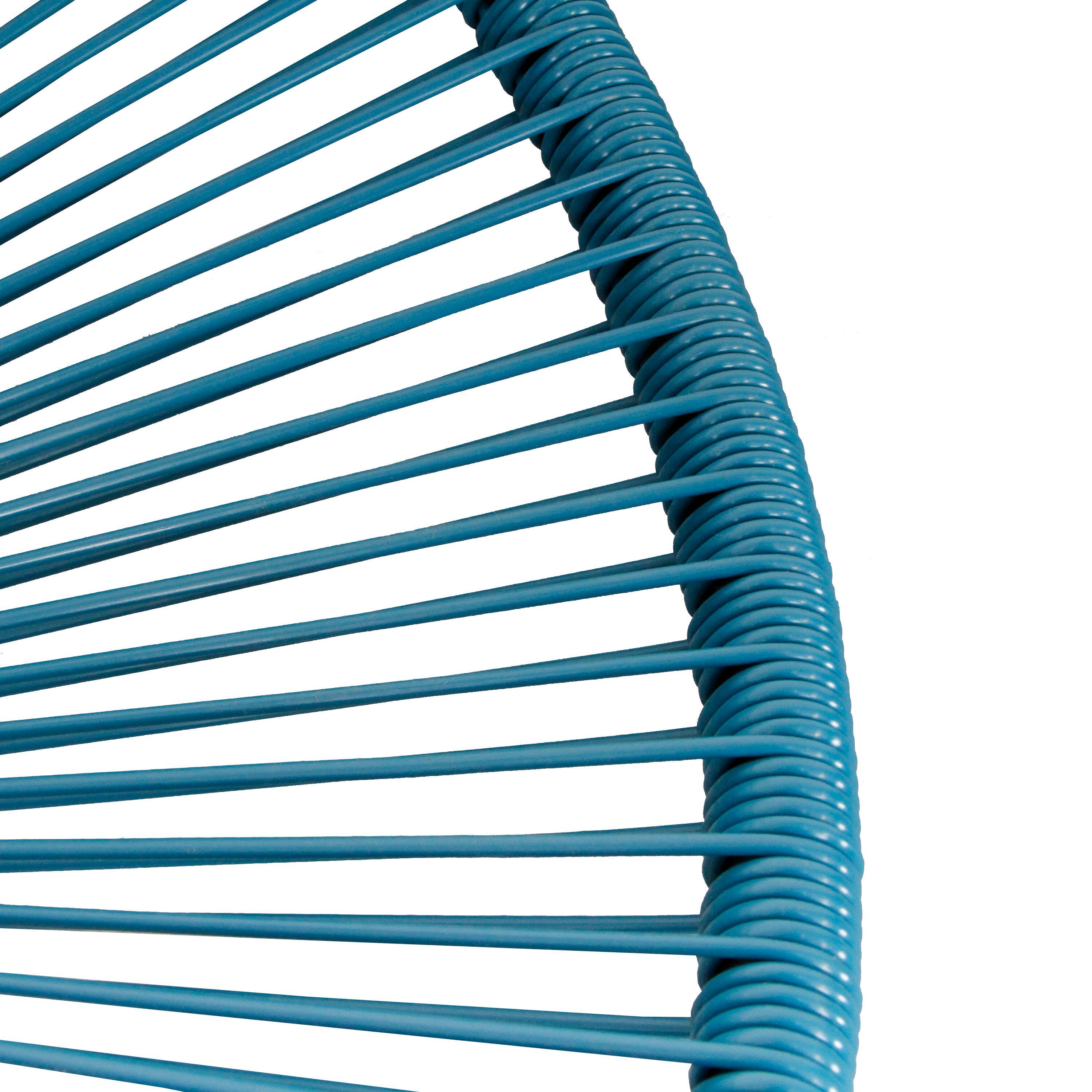 Sedia da giardino in acciaio blu Acapulco, seduta in rattan sintetico blu - 16