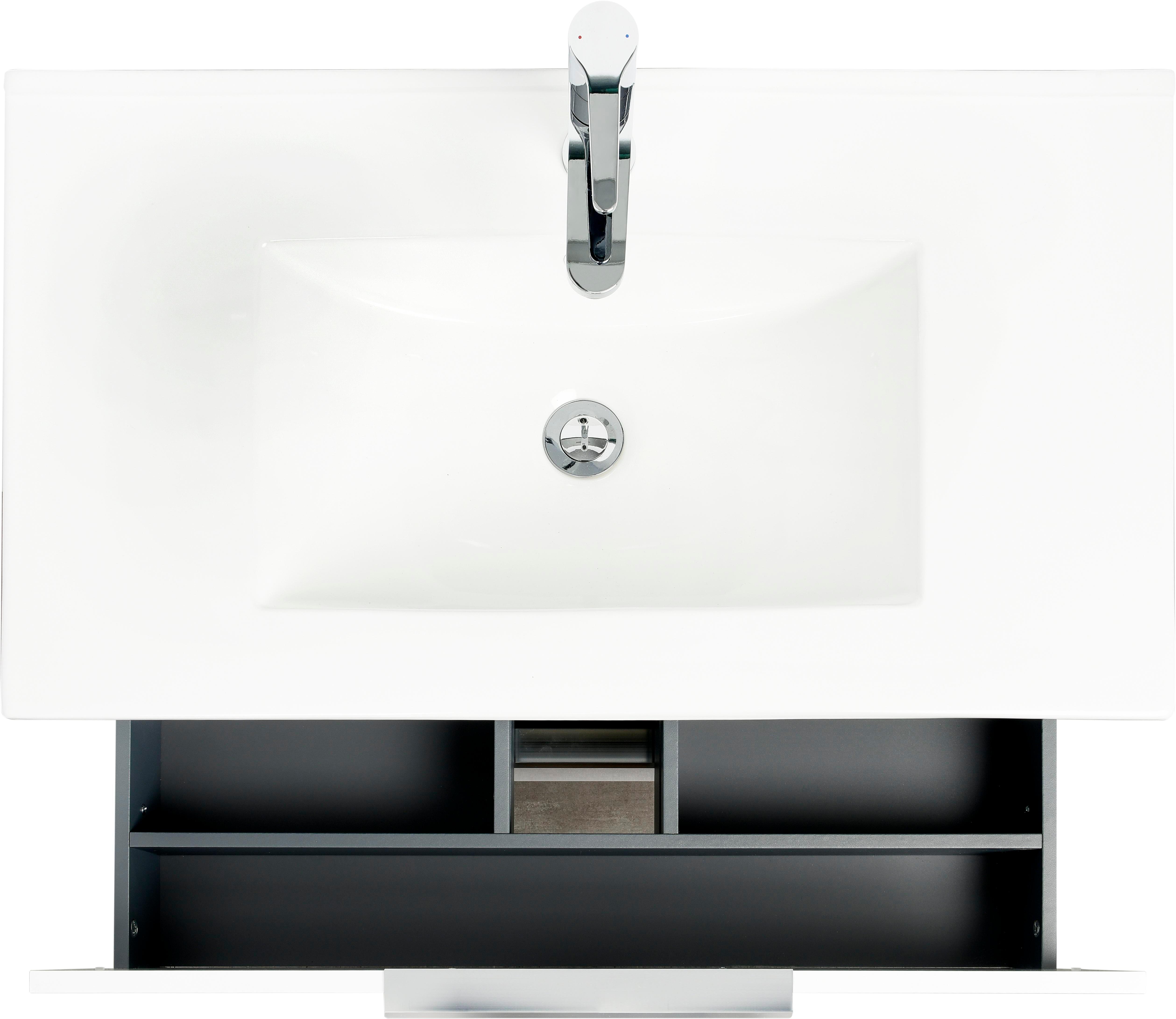 Mobile da bagno sotto lavabo SENSEA Essential bianco laccato lucido L 79 x H 53 x P 45 cm 2 cassetti, lavabo non incluso - 5
