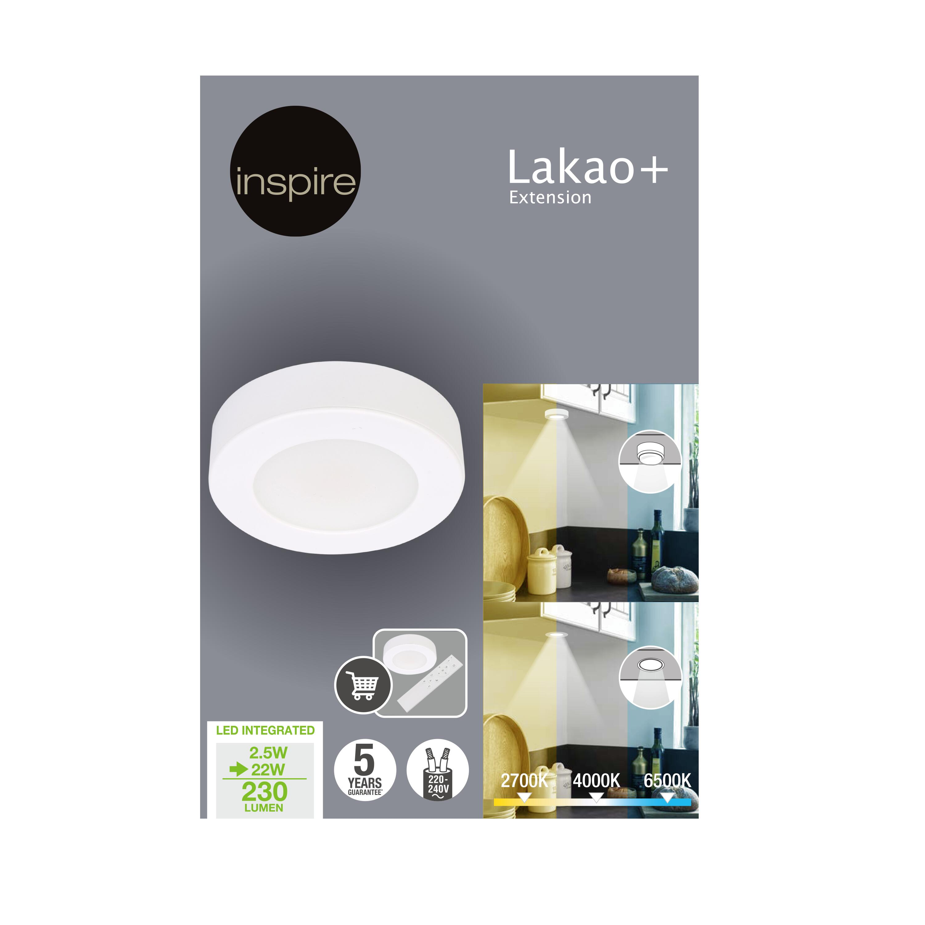 Extension Spot Lakao LED, blanc chaud / blanc froid, blanc INSPIRE - 9
