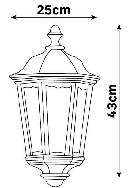 Applique classico da esterno Monza nero IP44 E27 INSPIRE - 4
