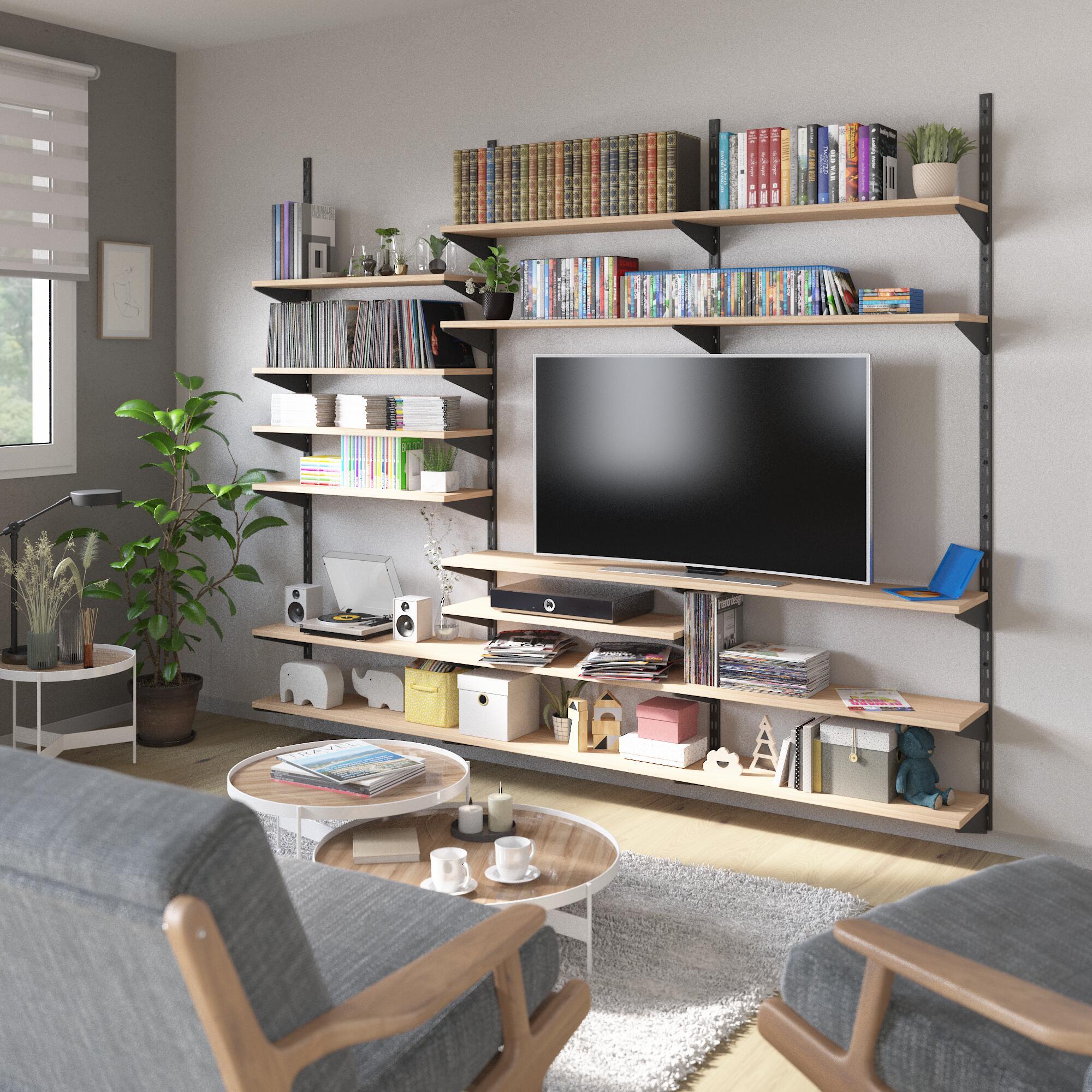 Lote librería triple negro spaceo sin madera