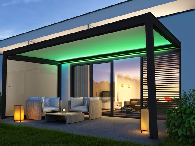 Eclairage TIERAL pour pergola Osaka 4m05 gris anthracite