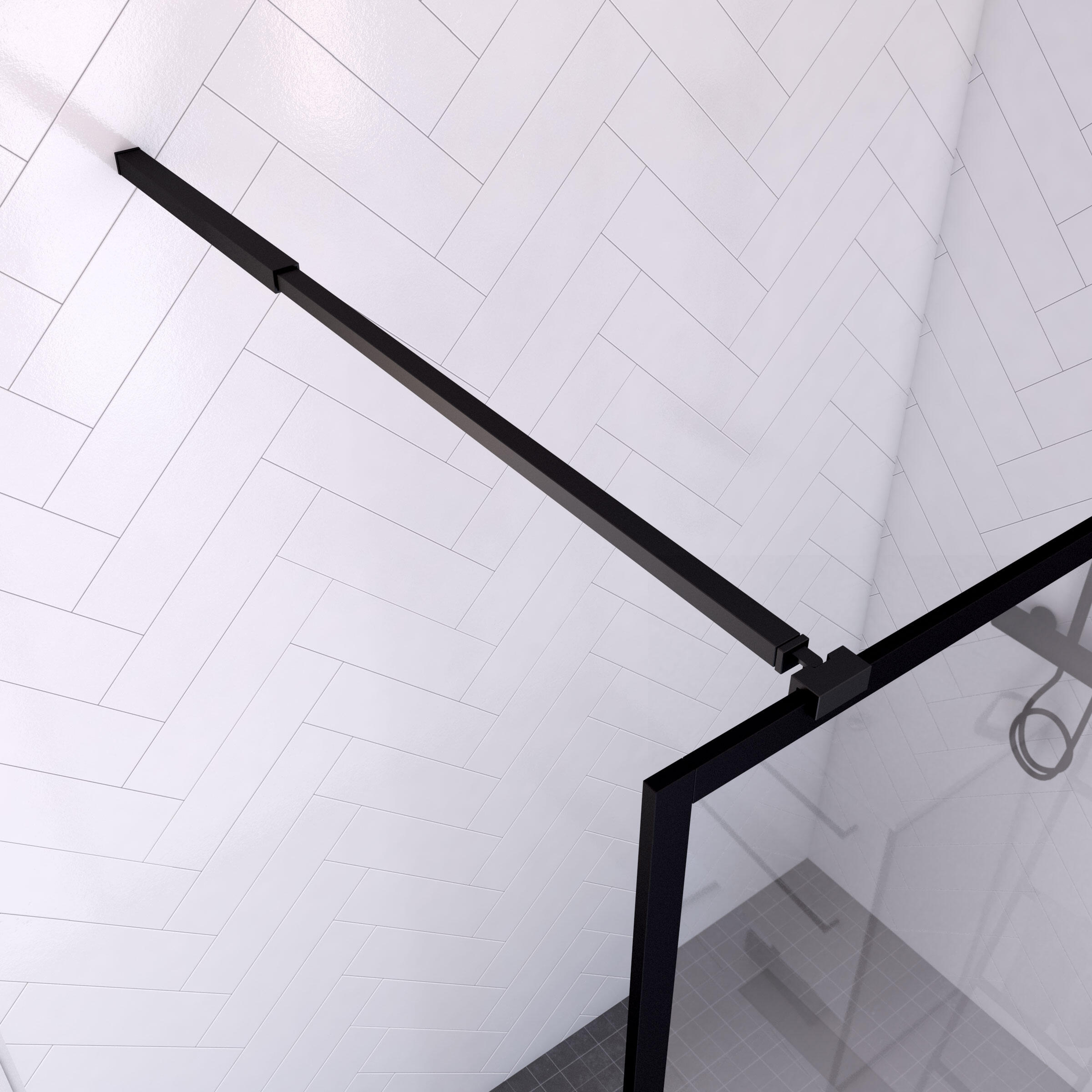 Paroi de douche à l'italienne verre transparent, l.140 cm, Ep.6 mm Dark edge - 3