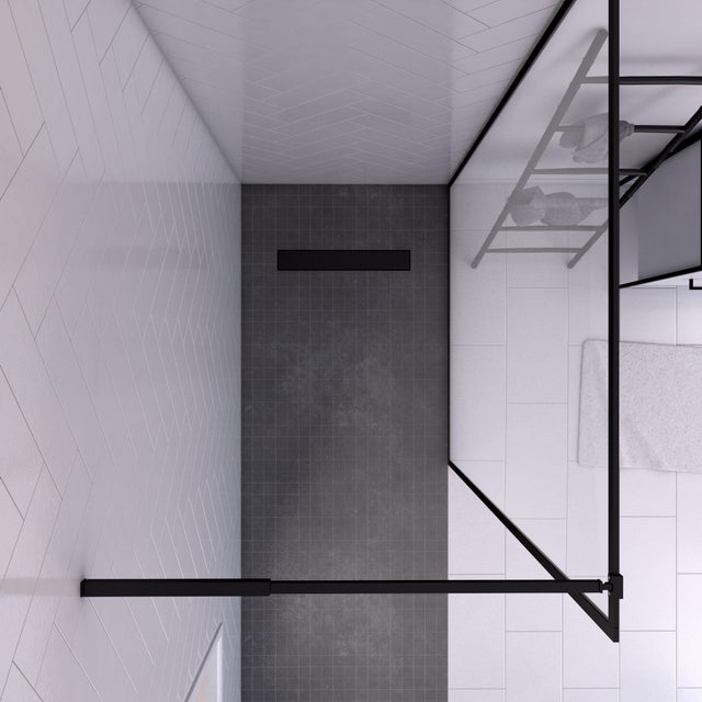 Paroi de douche à l'italienne verre transparent, l.120 cm, Ep.6 mm noir Dark