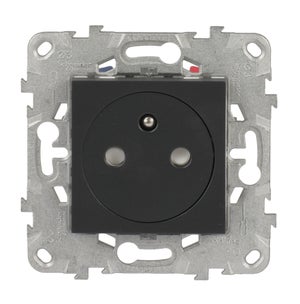 Prise avec terre affleurante à assembler Unica, SCHNEIDER ELECTRIC, anthracite
