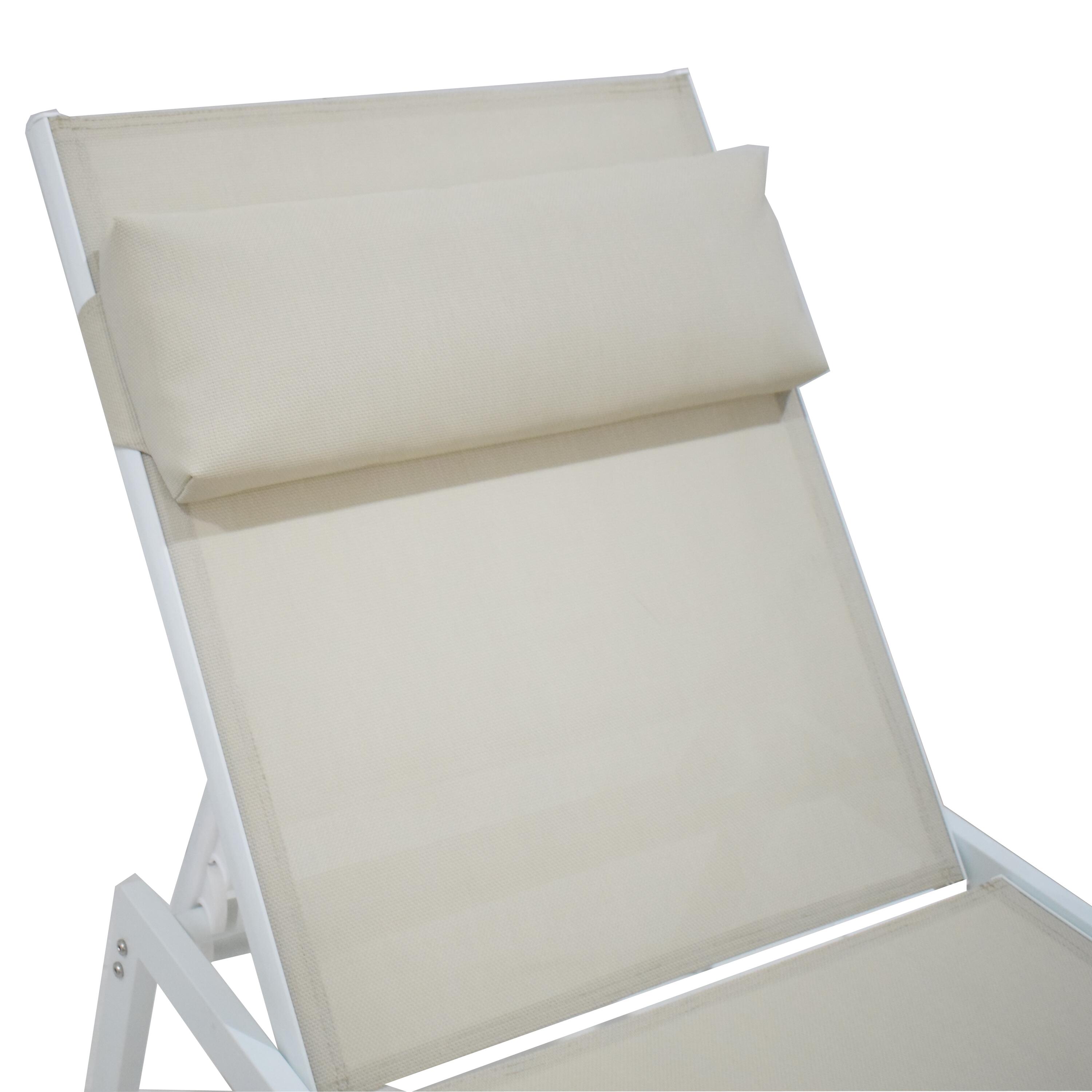 Bain de soleil en acier NATERIAL Riba beige - 4