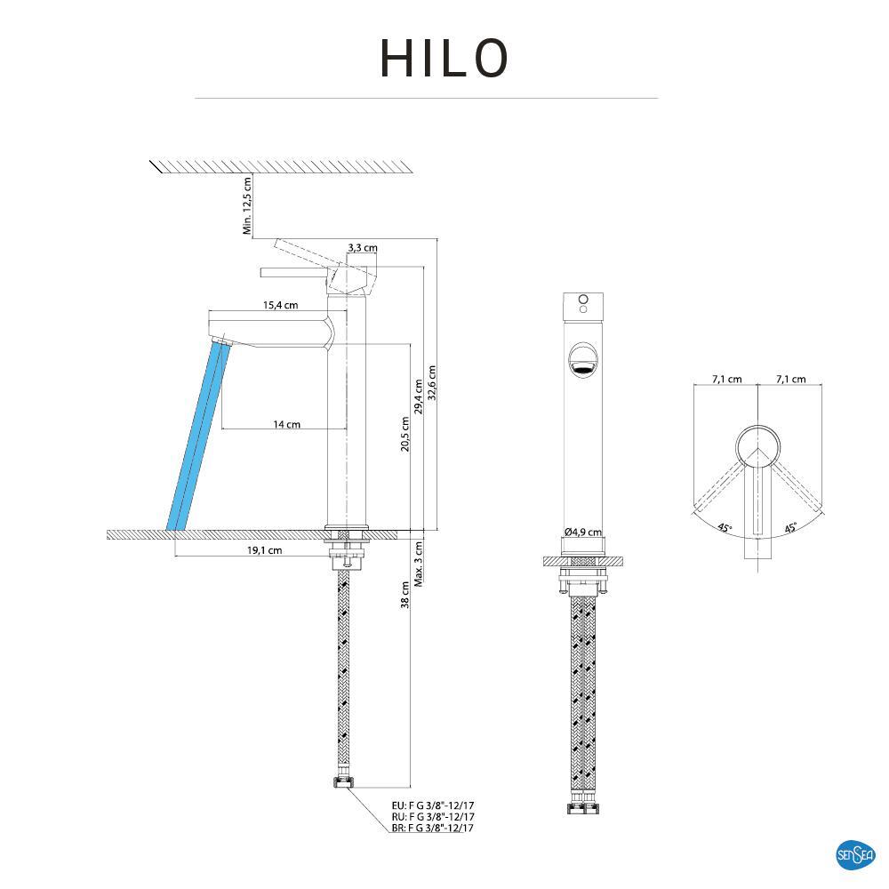 Mitigeur de lavabo chrome XL, Hilo, SENSEA - 8