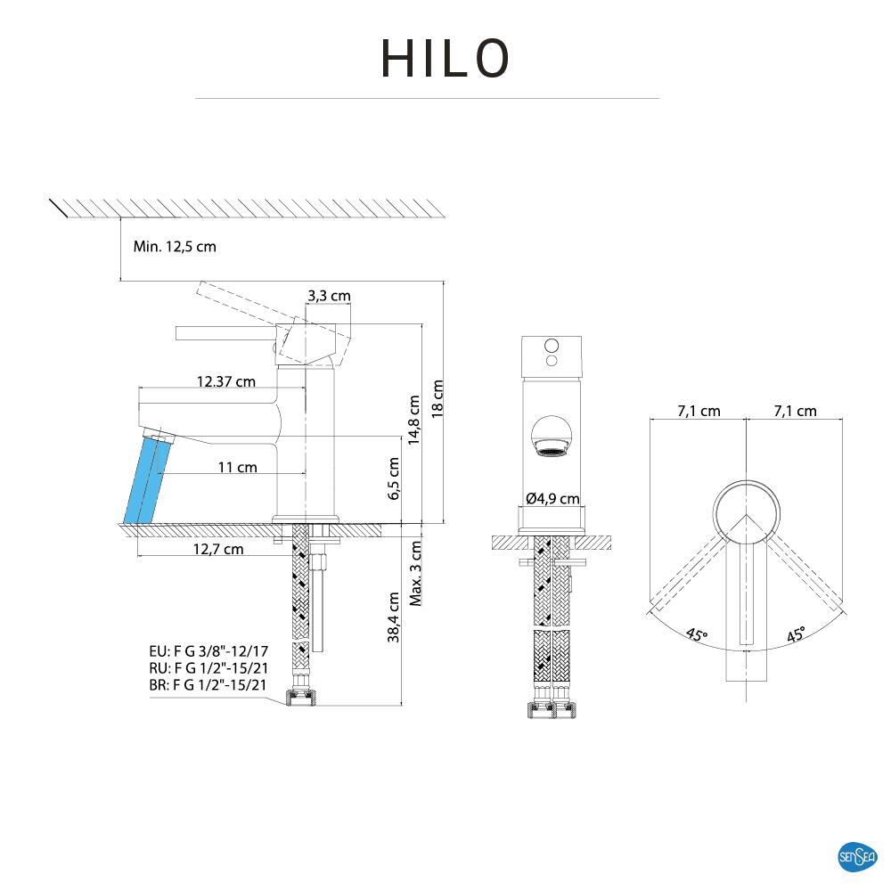Mitigeur de lavabo chrome M, Hilo, SENSEA - 10