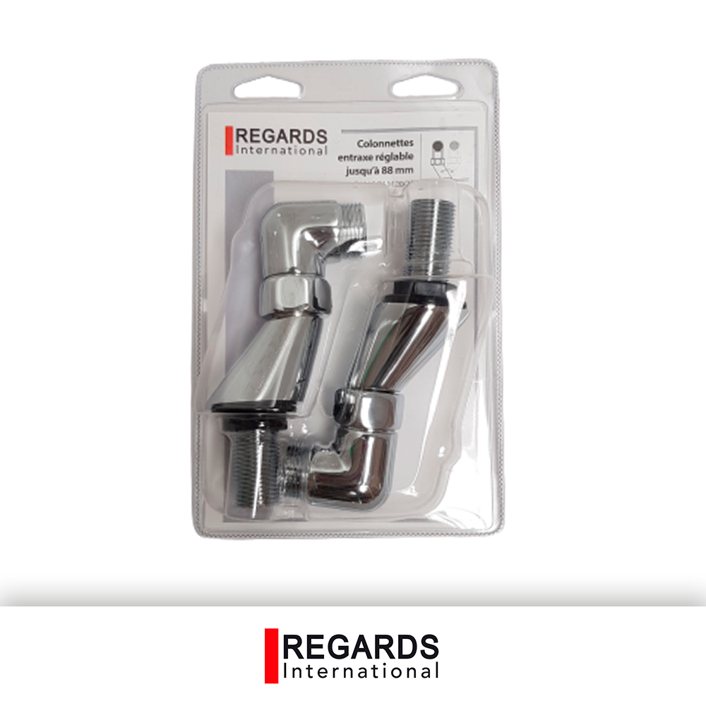 Lot de 2 colonnettes reglables, mâle / mâle 15 x 21/20 x 27 mm - 7