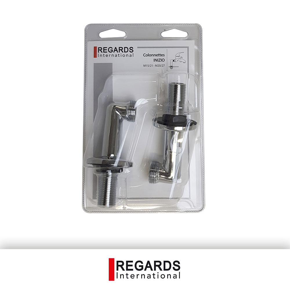 2 colonnettes Inizio gris mâle / mâle 15 x 21/20 x 27 mm, REGARDS INTERNATIONAL - 6