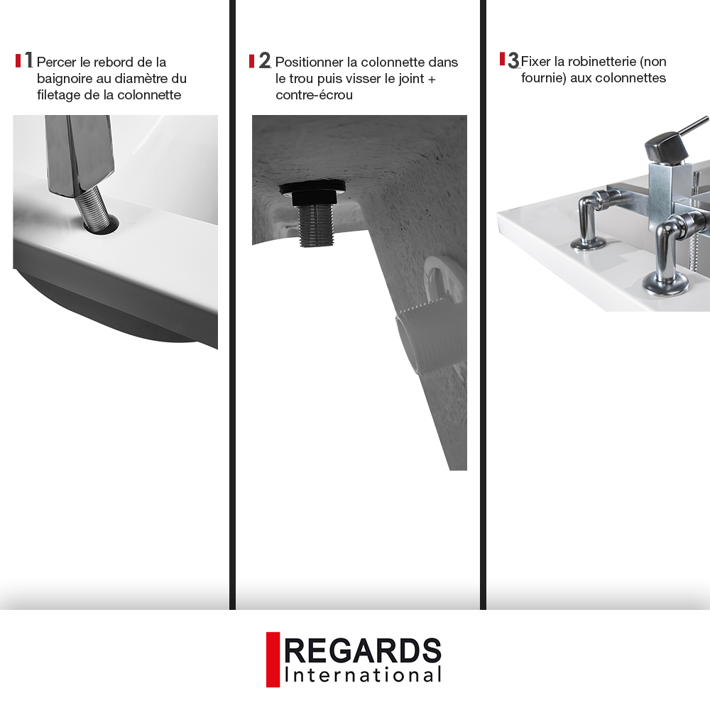 2 colonnettes Inizio gris mâle / mâle 15 x 21/20 x 27 mm, REGARDS INTERNATIONAL - 5