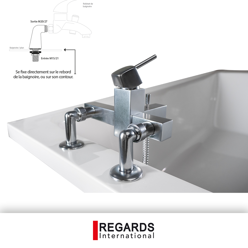 2 colonnettes Inizio gris mâle / mâle 15 x 21/20 x 27 mm, REGARDS INTERNATIONAL - 3