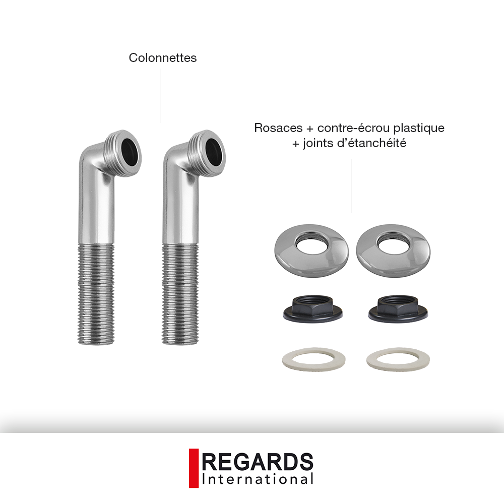 2 colonnettes Inizio gris mâle / mâle 15 x 21/20 x 27 mm, REGARDS INTERNATIONAL - 2