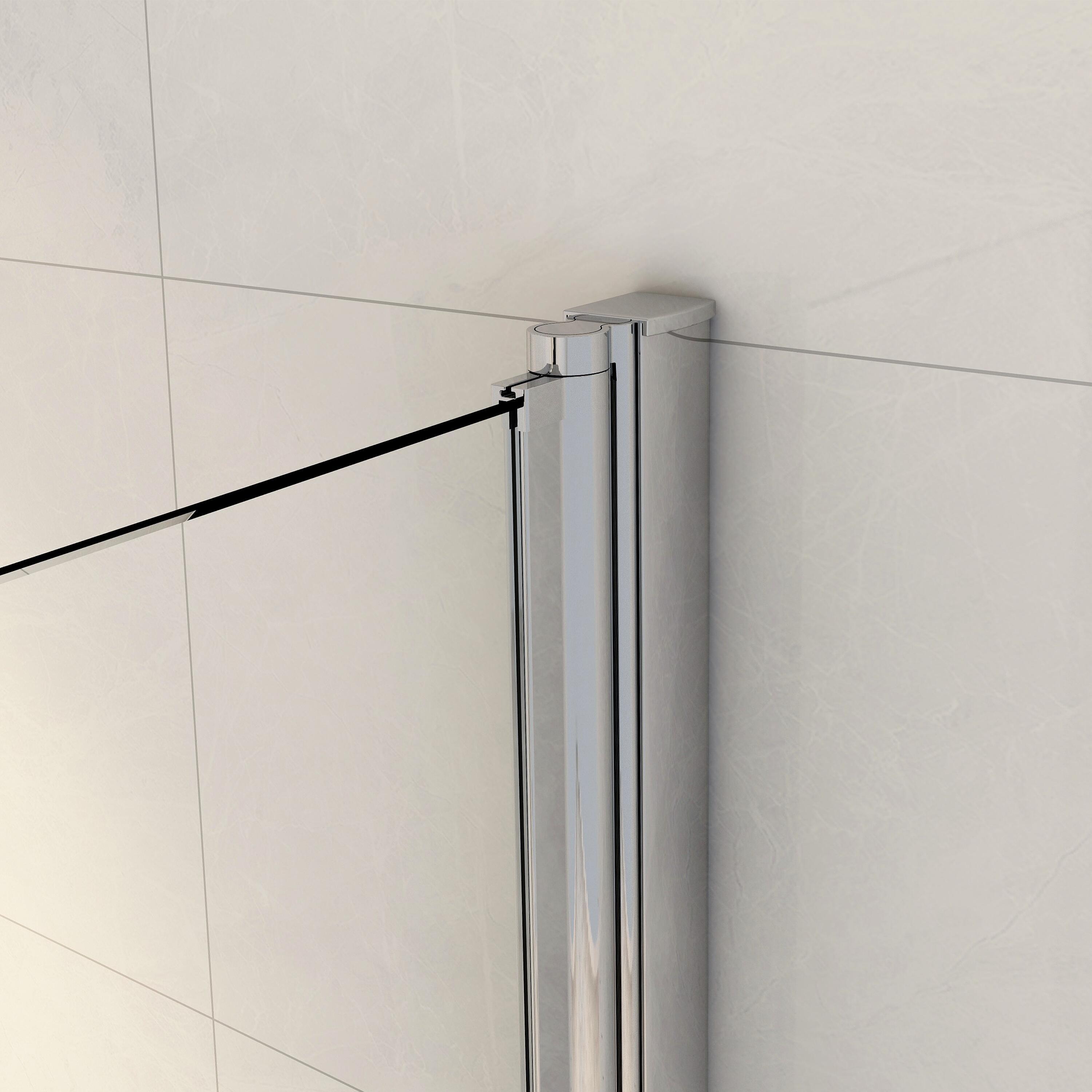 Pare-baignoire 3 volets pliable transparent chromé H.140 x l.120cm Essential - 5
