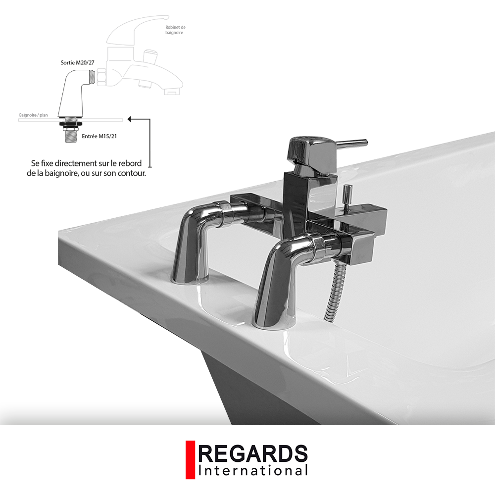 Lot de 2 colonnettes filtres, mâle / mâle 15 x 21/20 x 27 mm - 2