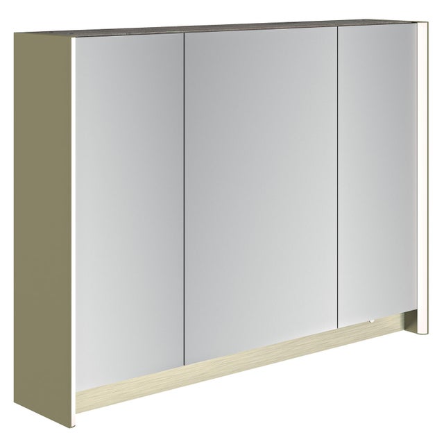 Armoire de toilette lumineuse led 3p H.66 x l.90 x P.18 cm vert fougère Egerie