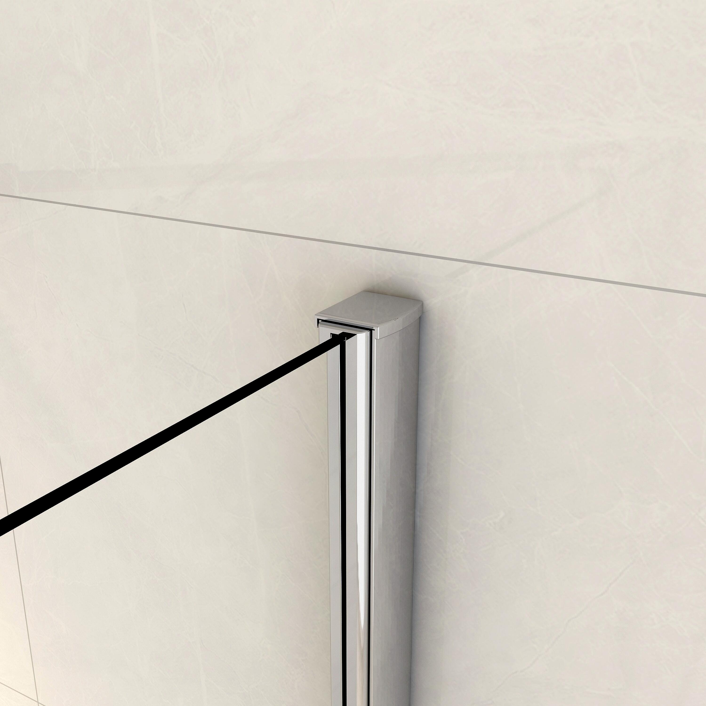 Pare-baignoire 2 volets fixe et pivotant sérigraphié chromé H.140 x l.103cm Esse - 6