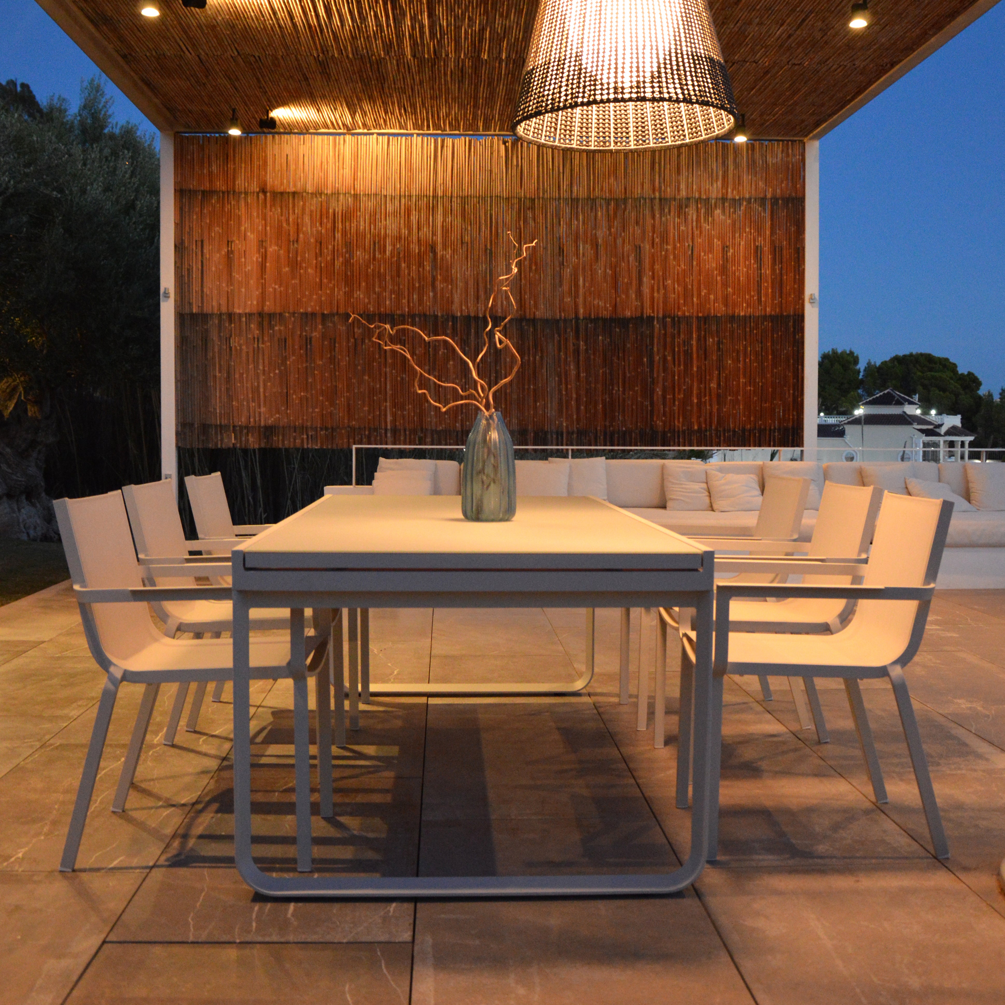 Table de jardin de repas ARCANE Paradise rect gris clair 10/12 personnes - 5