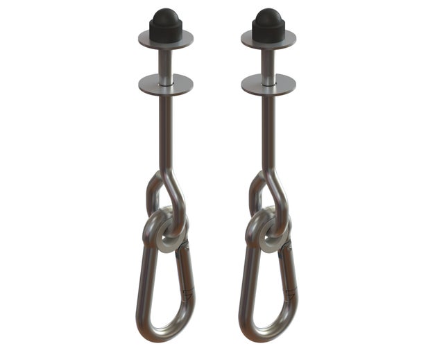 Crochets et mousquetons adaptables sur poutre diam. 100 mm